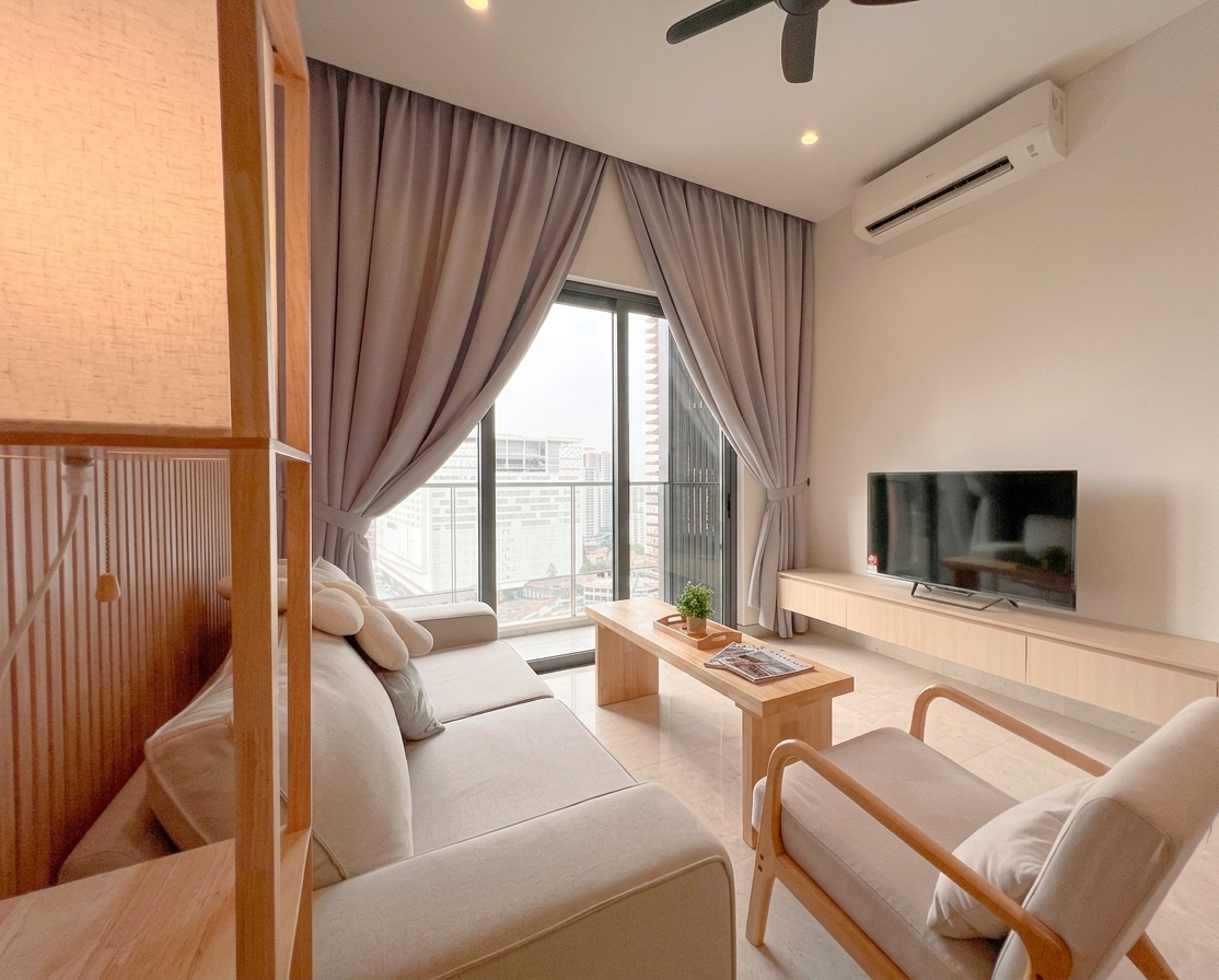 Living room with KL skyline